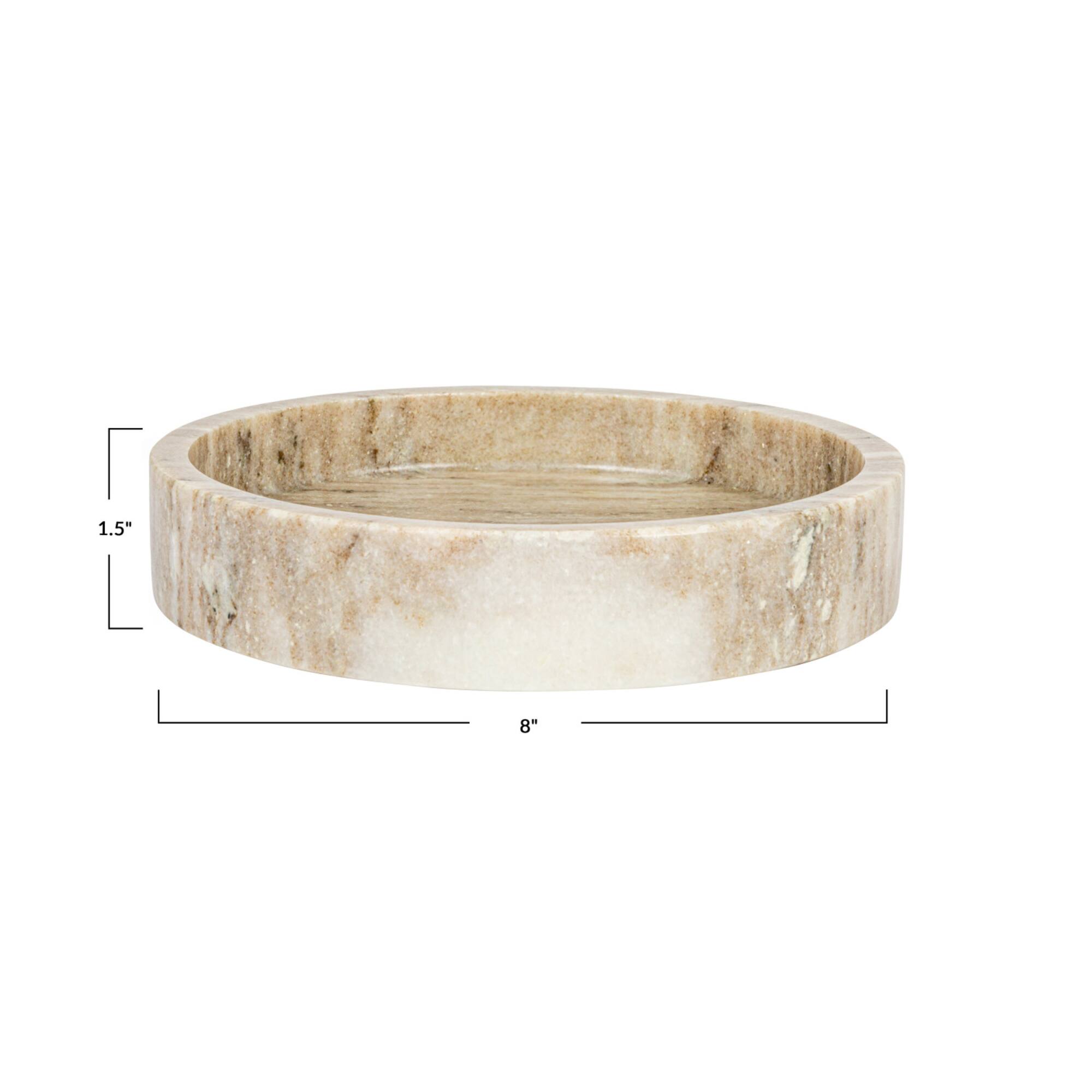 Hello Honey® 8" Beige Marble Bowl Dish
